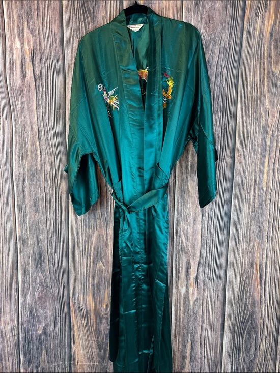 Pearl Other - Vintage Pearl Teal Silk Kimono Robe